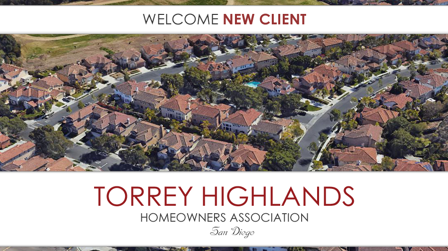 New Client Torrey Highlands Homeowners Association — HOA Lawyer Blog — April 28, 2021