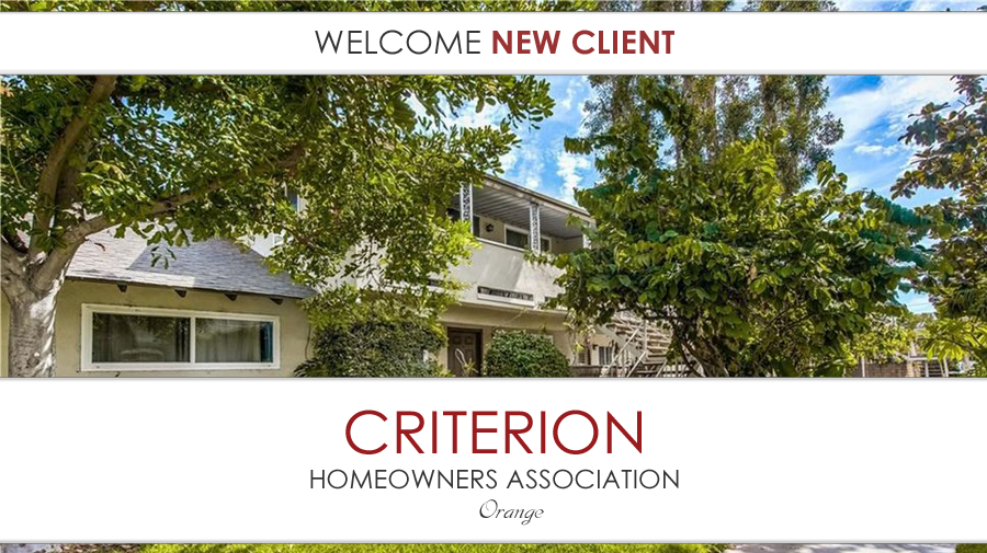 New Client Criterion Homeowners Association — HOA Lawyer Blog — June